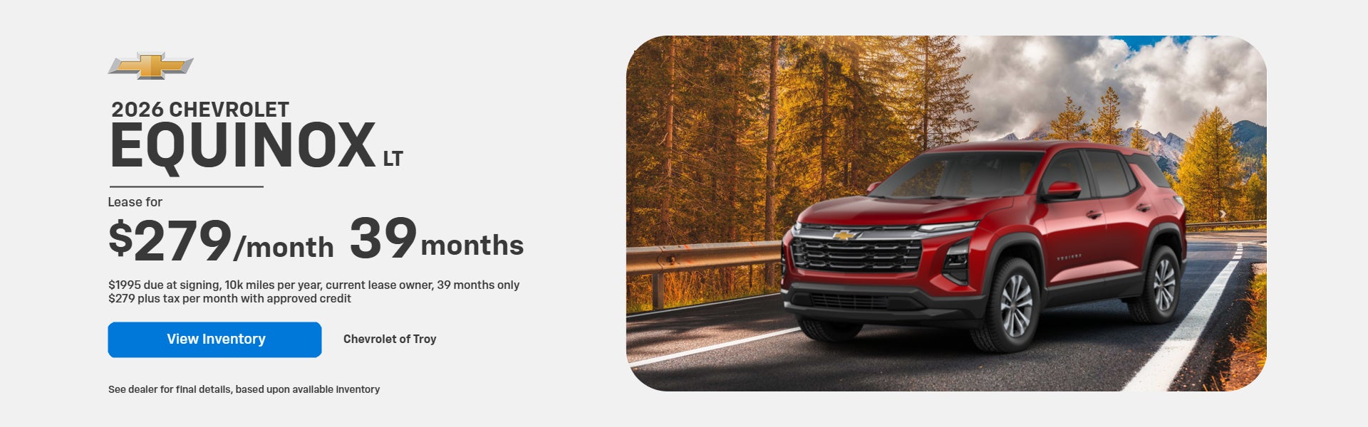 Lease a 2026 Equinox LT for $279